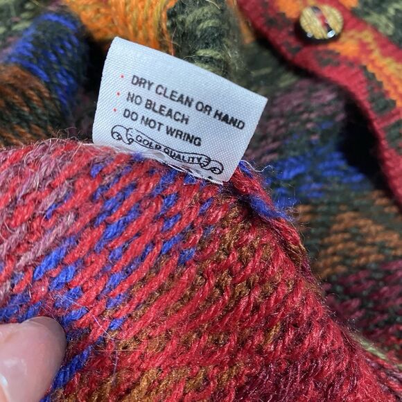 The Alpaca Connection Cardigan Sweater Jumper Colorful Aztec Western Artsy Sz XL - Picture 4 of 10